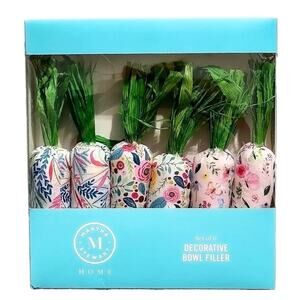 Martha Stewart Decorative Carrots Spring Floral Easter Bowl Filler 6pc New